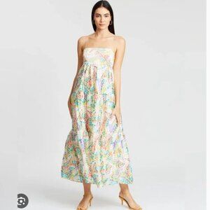 $255 C/MEO‎ Collective Set Up Multicolored Burn Out Midi cocktail Dress sz. 4 S